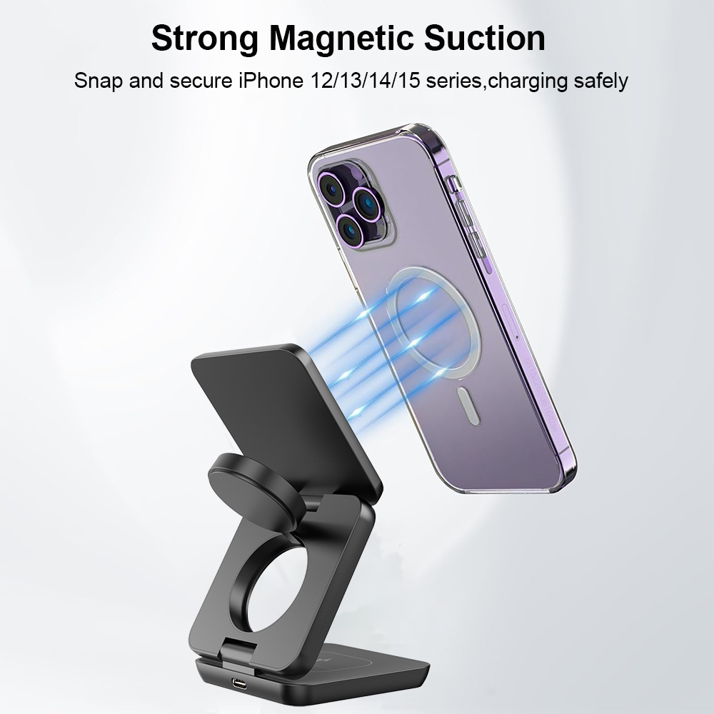 شاحن لاسلكي 3 في 1 محطة شحن لا - مراجعة Wireless Charger Watch وسعره