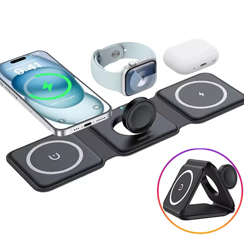 شاحن لاسلكي مغناطيسي 3 في 1 قا - مراجعة Wireless Charger Watch وسعره