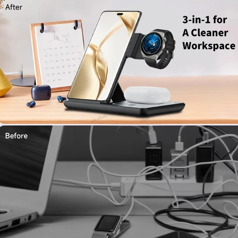 3 في 1 شاحن لاسلكي قابل للطي ح - مراجعة Wireless Charger Watch وسعره