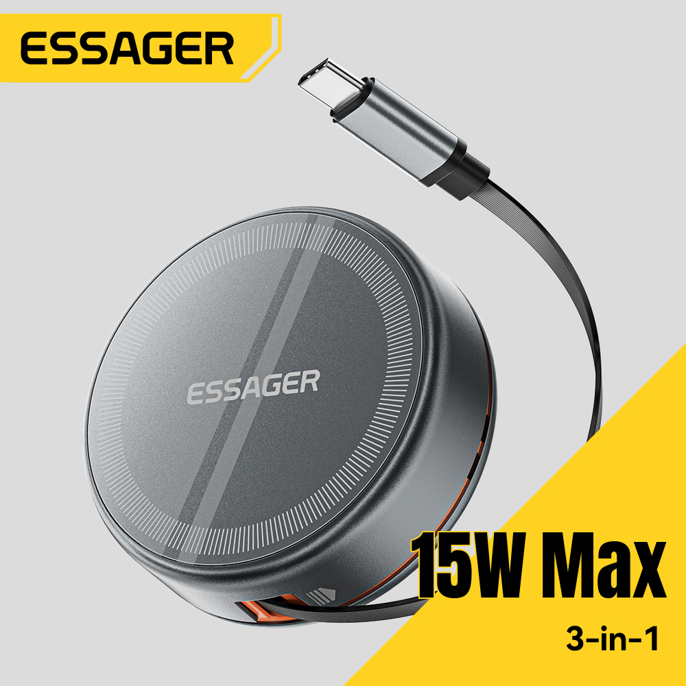 Essager 15W 3 في 1 شاحن لاسلكي - مراجعة Wireless Charger Watch وسعره