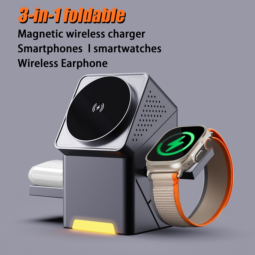 شاحن لاسلكي مغناطيسي 3 في 1 قا - مراجعة Wireless Charger Watch وسعره