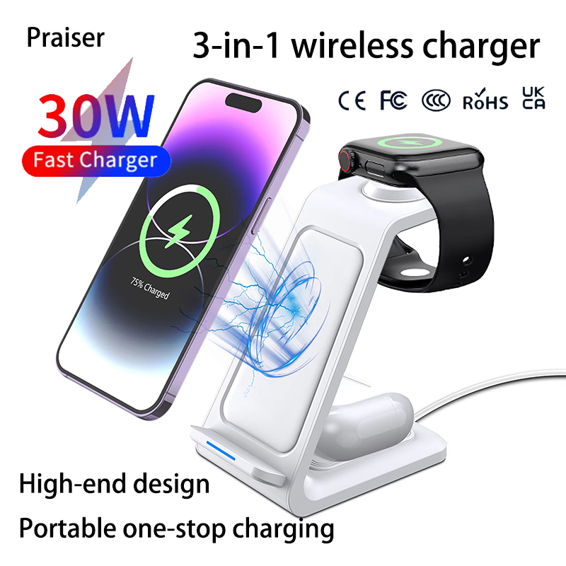 شاحن لاسلكي 3 في 1 بقوة 15 واط - مراجعة Wireless Charger Watch وسعره